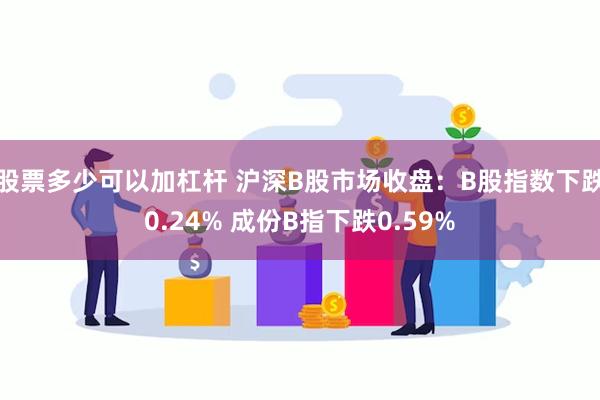 股票多少可以加杠杆 沪深B股市场收盘：B股指数下跌0.24% 成份B指下跌0.59%