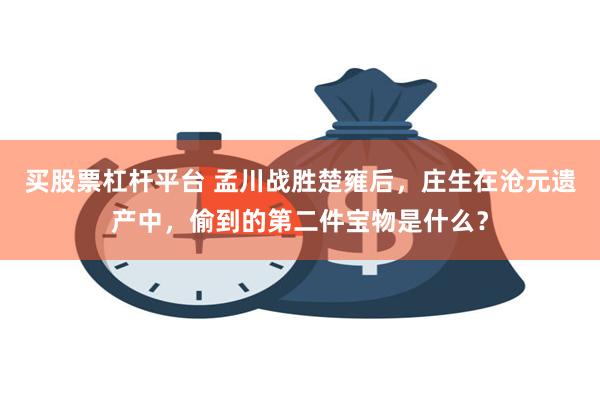 买股票杠杆平台 孟川战胜楚雍后，庄生在沧元遗产中，偷到的第二件宝物是什么？