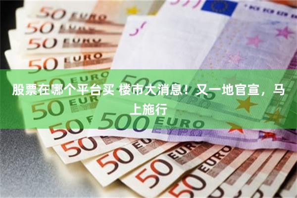 股票在哪个平台买 楼市大消息！又一地官宣，马上施行
