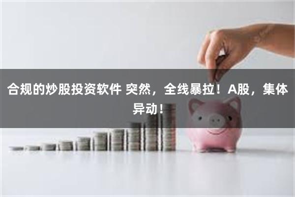 合规的炒股投资软件 突然，全线暴拉！A股，集体异动！